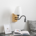 Brilagi - Светодиодная гибкая настенная лампа NUBILA WOOD 1xE27/25W/230V + LED/3W дуб/белый