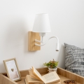 Brilagi - Светодиодная гибкая настенная лампа NUBILA WOOD 1xE27/25W/230V + LED/3W дуб/белый