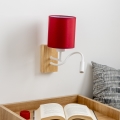 Brilagi - Светодиодная гибкая настенная лампа NUBILA WOOD 1xE27/25W/230V + LED/3W дуб/Помпейский красный