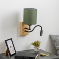 Brilagi - Светодиодная гибкая настенная лампа NUBILA WOOD 1xE27/25W/230V + LED/3W дуб/зеленый