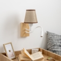 Brilagi - Светодиодная гибкая настенная лампа NUBILA WOOD 1xE27/25W/230V + LED/3W дуб/коричневый