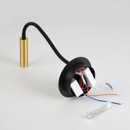 Brilagi - Светодиодная гибкая настенная лампа с USB портом MAYA LED/3W/230V 4000K черный/золотистый