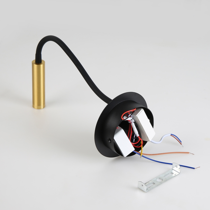 Brilagi - Светодиодная гибкая настенная лампа с USB портом MAYA LED/3W/230V 4000K черный/золотистый