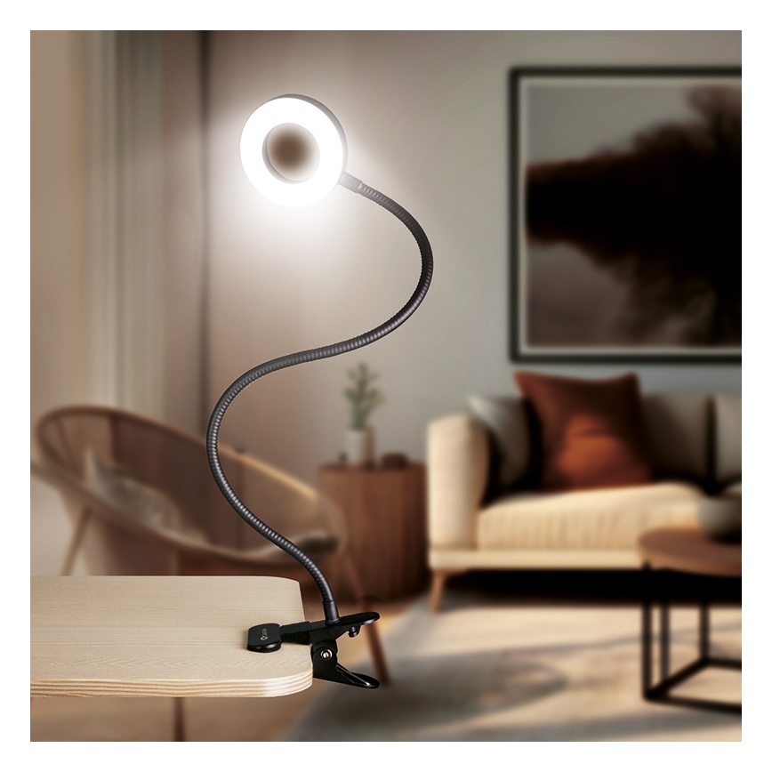 Brilagi - Светодиодная лампа с зажимом и регулированием яркости ORBELA LED/8W/230V 3000/4000/5000K черный