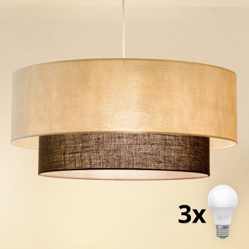 Brilagi - светодиодная люстра на подвесе в стиле BOHO 3xE27/15W/230V Ø 60 см кремовый/коричневый