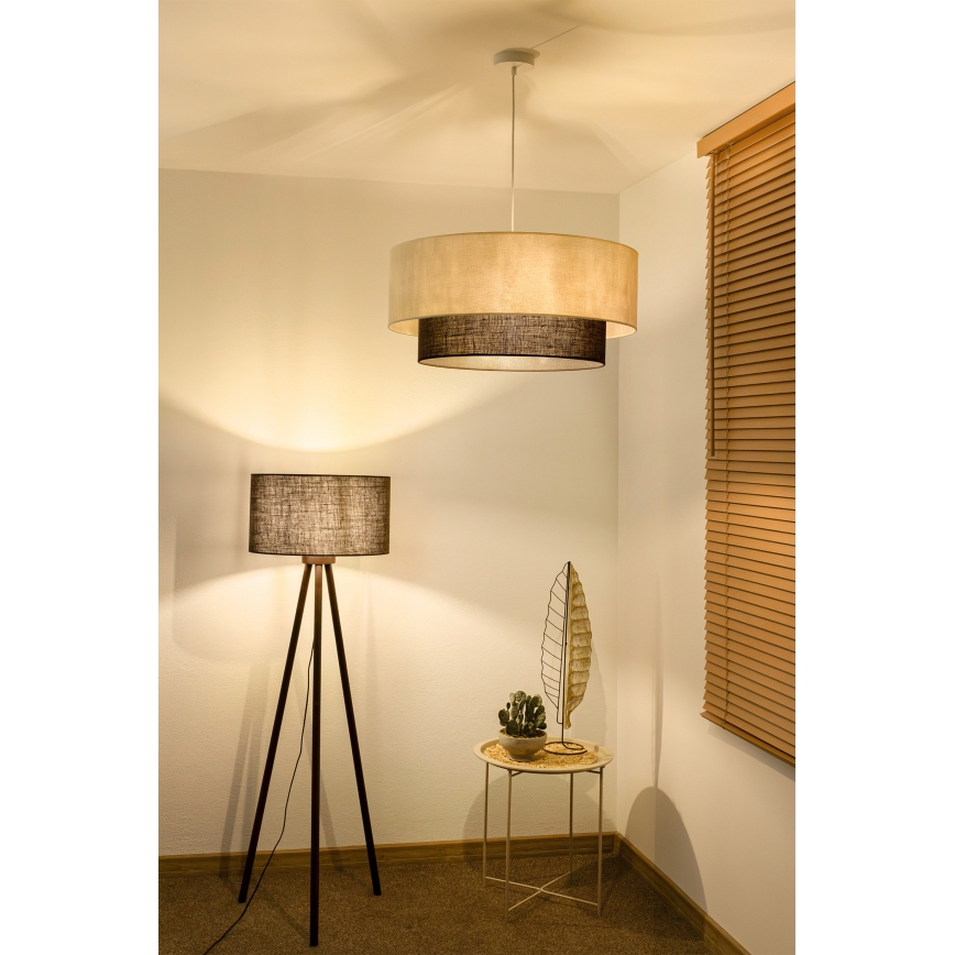 Brilagi - светодиодная люстра на подвесе в стиле BOHO 3xE27/15W/230V Ø 60 см кремовый/коричневый