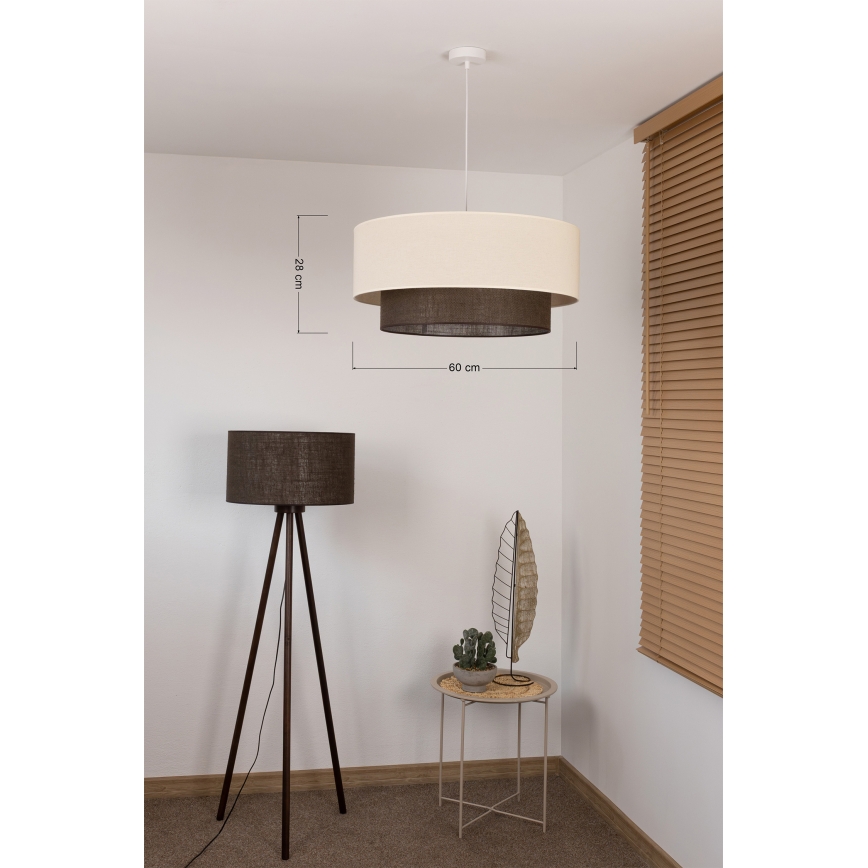 Brilagi - светодиодная люстра на подвесе в стиле BOHO 3xE27/15W/230V Ø 60 см кремовый/коричневый