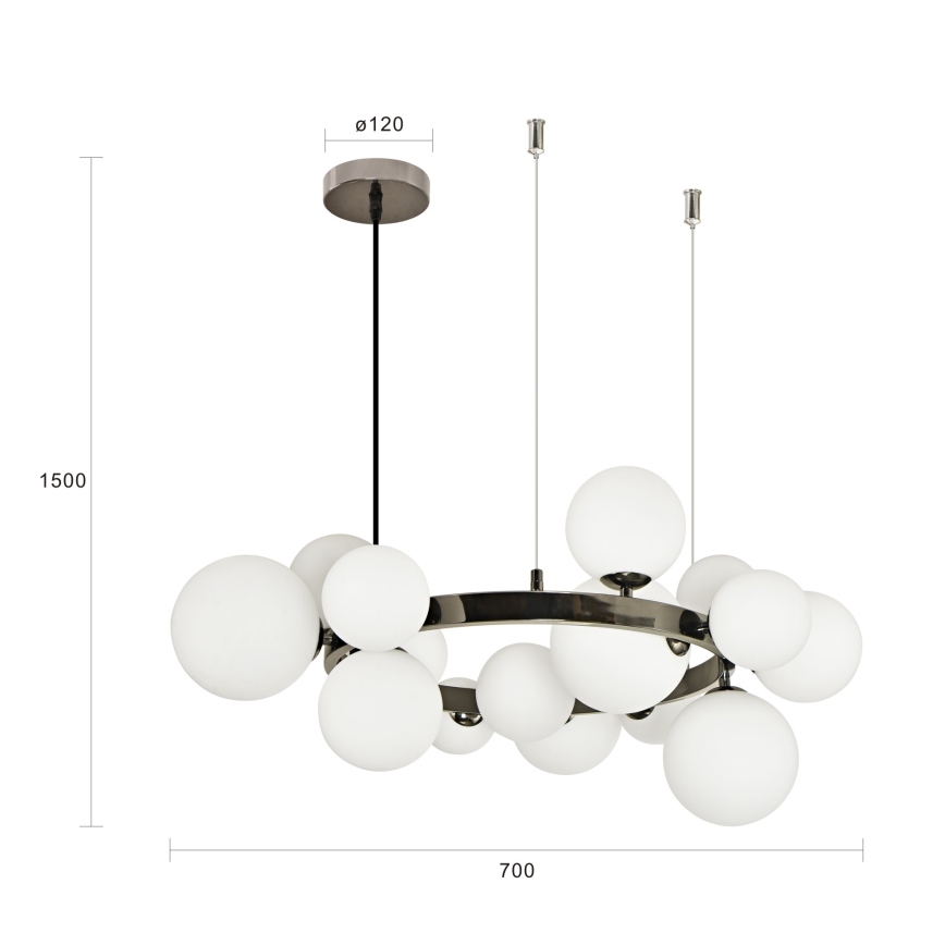Brilagi - светодиодная люстра на тросах MILLA 15xG9/3W/230V черный хром/белый