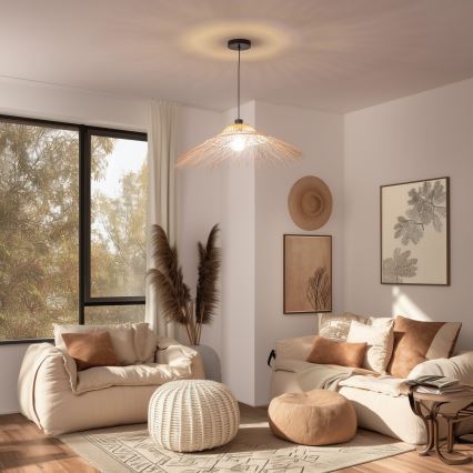 Brilagi - Светодиодная люстра на тросе CERIA BOHO 1xE27/40W/230V диаметр 70 см бамбук