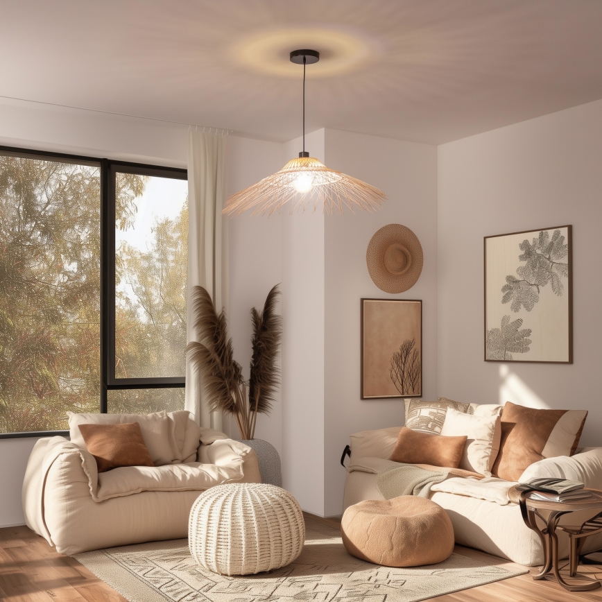 Brilagi - Светодиодная люстра на тросе CERIA BOHO 1xE27/40W/230V диаметр 70 см бамбук