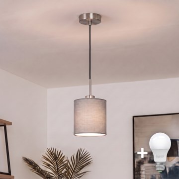 Brilagi - Светодиодная люстра на тросе NUBILA 1xE27/60W/230V Ø 14 см чёрный/светло-серый