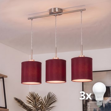 Brilagi - Светодиодная люстра на тросе NUBILA 3xE27/60W/230V помпейская красная
