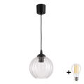 BRILAGI - светодиодная люстра на тросе RETRO GLASS 1xE27/60W/230V диам. 18 см черный/прозрачный