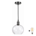 BRILAGI - светодиодная люстра на тросе RETRO GLASS 1xE27/60W/230V диаметр 25 см черный/прозрачный