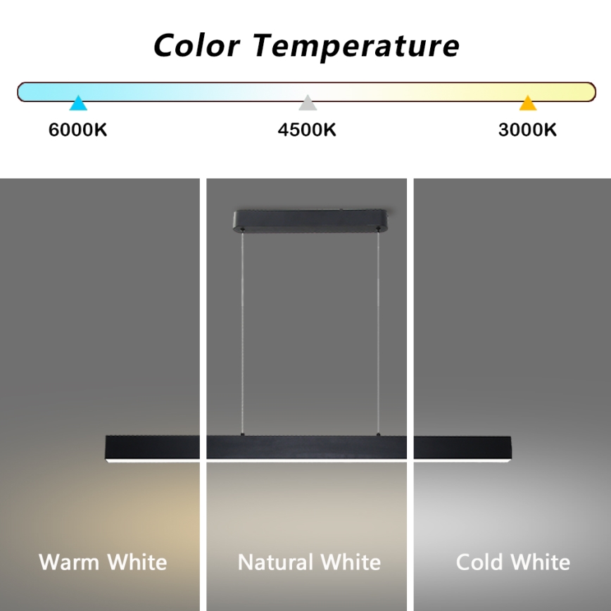 Brilagi - Светодиодная подвесная люстра с регулированием яркости SLEEKLINE SMART LED/40W/230V 3000-6000K Wi-Fi Tuya черный + дистанционное управление