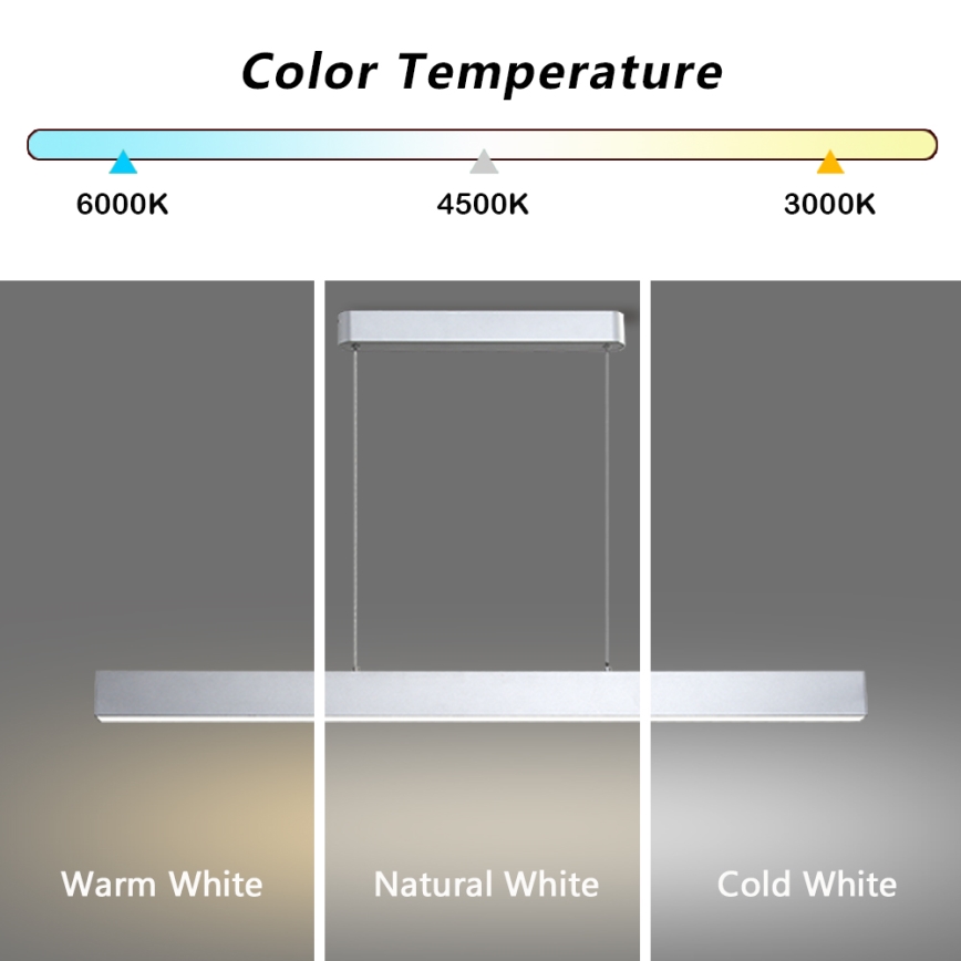 Brilagi - Светодиодная подвесная люстра с регулированием яркости SLEEKLINE SMART LED/40W/230V 3000-6000K Wi-Fi Tuya серебристый + дистанционное управление