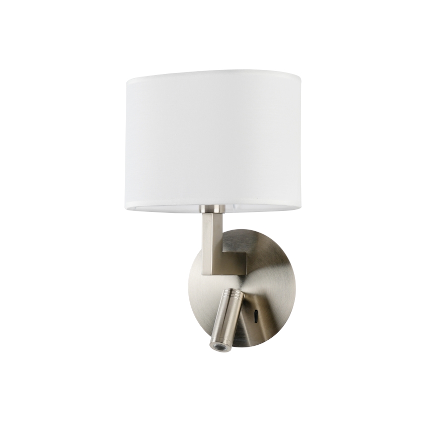 Brilagi - Светодиодная настенная лампа DAYA 1xE14/40W/230V + LED/3W белый/матовый хром