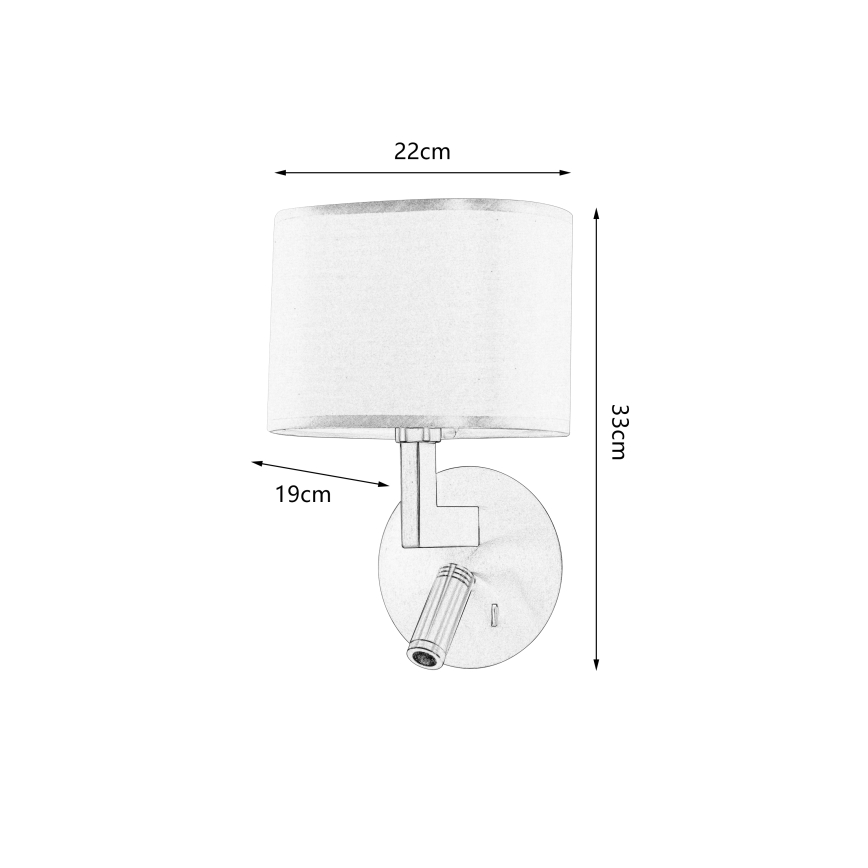 Brilagi - Светодиодная настенная лампа DAYA 1xE14/40W/230V + LED/3W белый/матовый хром