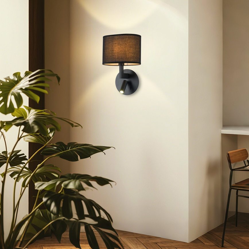Brilagi - Светодиодная настенная лампа DAYA 1xE14/40W/230V + LED/3W черный