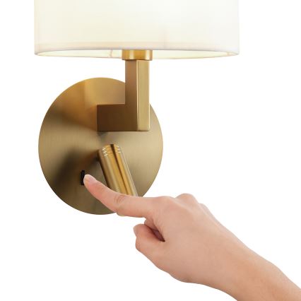 Brilagi - Светодиодная настенная лампа DAYA 1xE14/40W/230V + LED/3W кремовый/золотистый