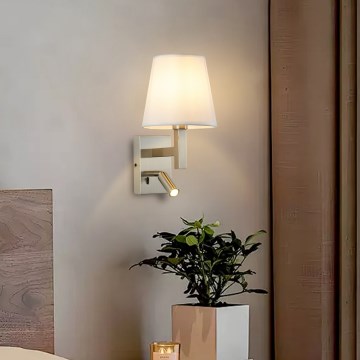 Brilagi - Светодиодная настенная лампа DEYA 1xE14/40W/230V + LED/3W белый/матовый хром