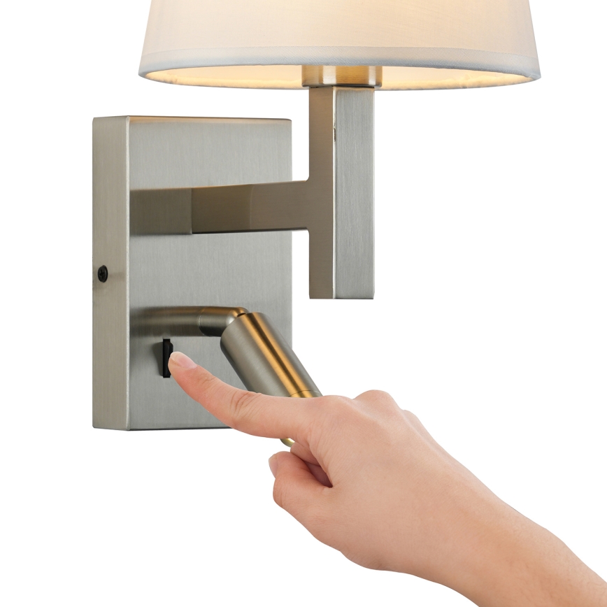 Brilagi - Светодиодная настенная лампа DEYA 1xE14/40W/230V + LED/3W белый/матовый хром