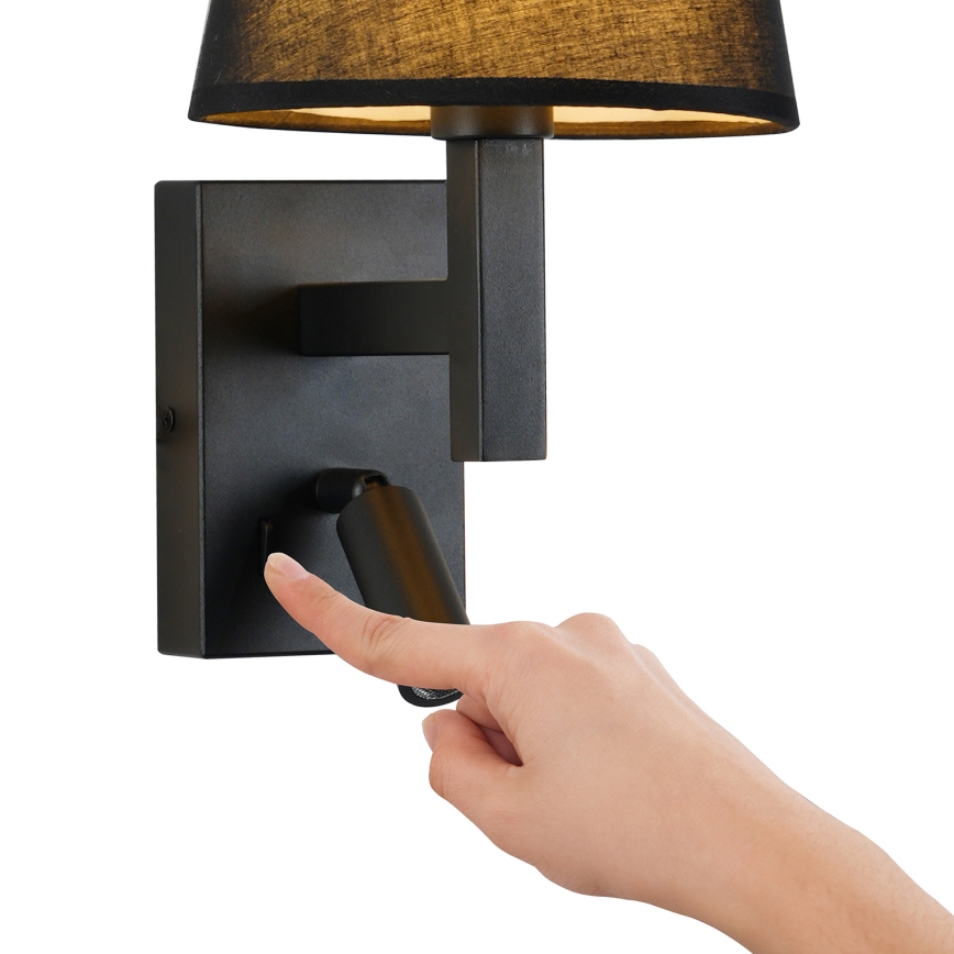 Brilagi - Светодиодная настенная лампа DEYA 1xE14/40W/230V + LED/3W черный
