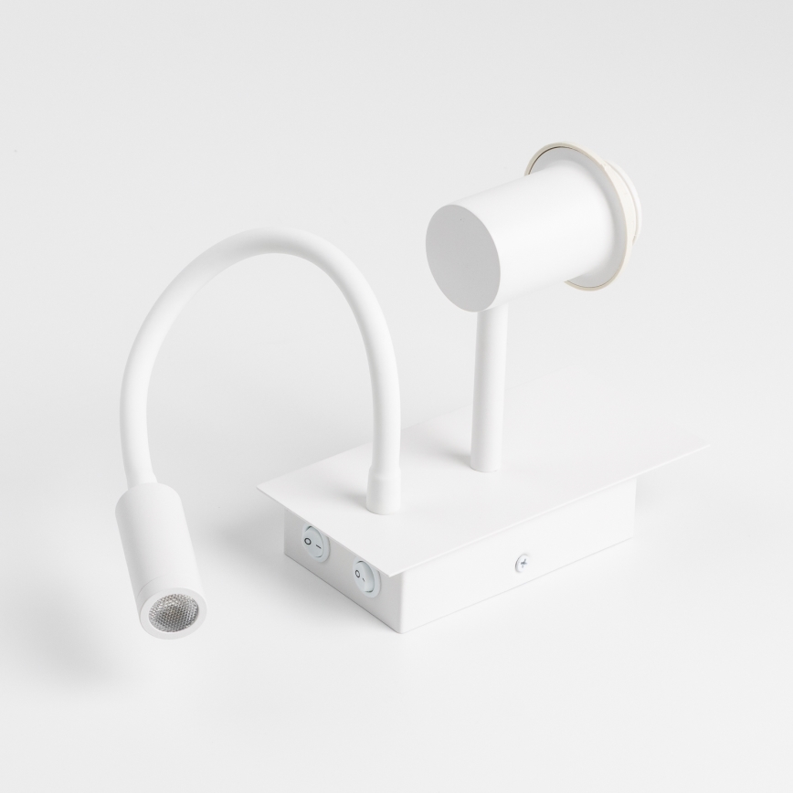 Brilagi - Светодиодная гибкая настенная лампа NUBILA 1xE27/25W/230V + LED/3W белый/коричневый