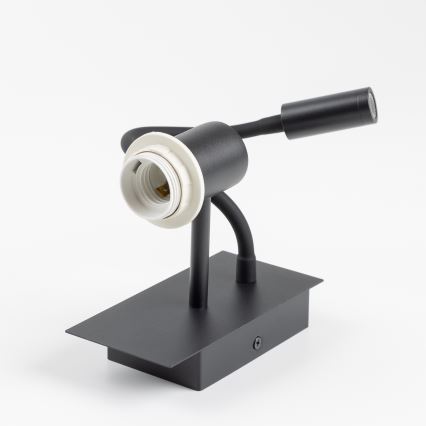 Brilagi - Светодиодная гибкая настенная лампа NUBILA 1xE27/25W/230V + LED/3W черный/светло-коричневый