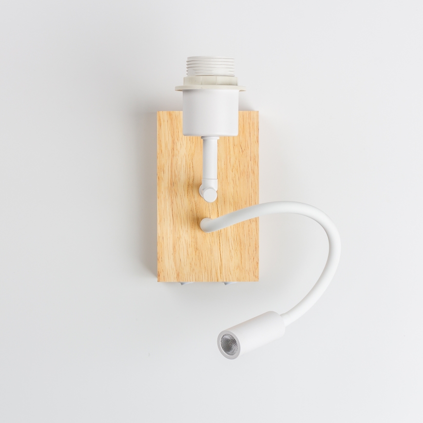 Brilagi - Светодиодная гибкая настенная лампа NUBILA WOOD 1xE27/25W/230V + LED/3W дуб/светло-коричневый