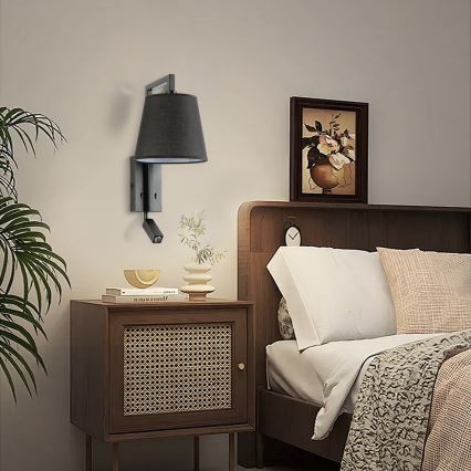 Brilagi - Светодиодная настенная лампа RAYA 1xE14/40W/230V + LED/3W черный