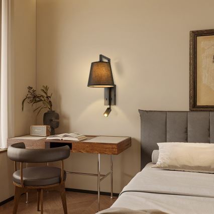 Brilagi - Светодиодная настенная лампа RAYA 1xE14/40W/230V + LED/3W черный