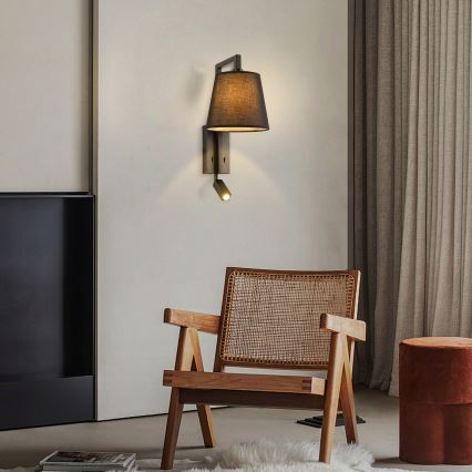 Brilagi - Светодиодная настенная лампа RAYA 1xE14/40W/230V + LED/3W черный