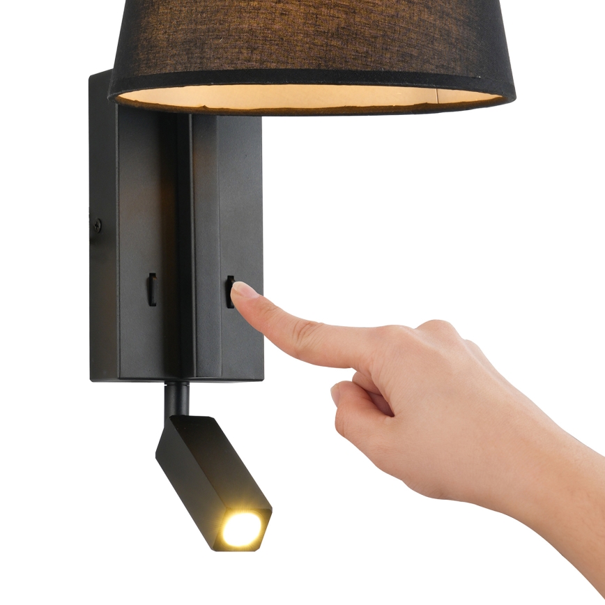 Brilagi - Светодиодная настенная лампа RAYA 1xE14/40W/230V + LED/3W черный