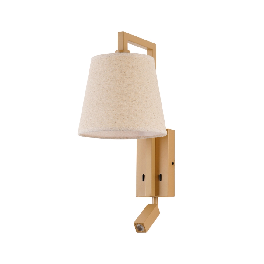 Brilagi - Светодиодная настенная лампа RAYA 1xE14/40W/230V + LED/3W лен/бежевый
