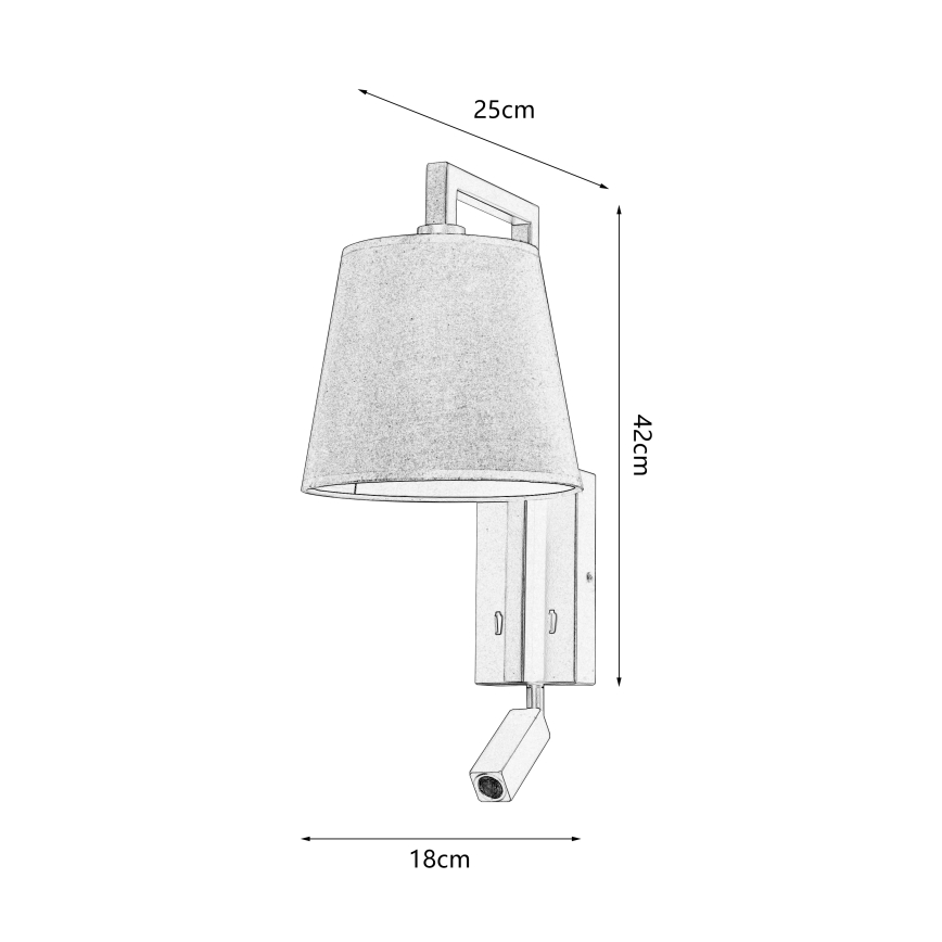 Brilagi - Светодиодная настенная лампа RAYA 1xE14/40W/230V + LED/3W лен/бежевый