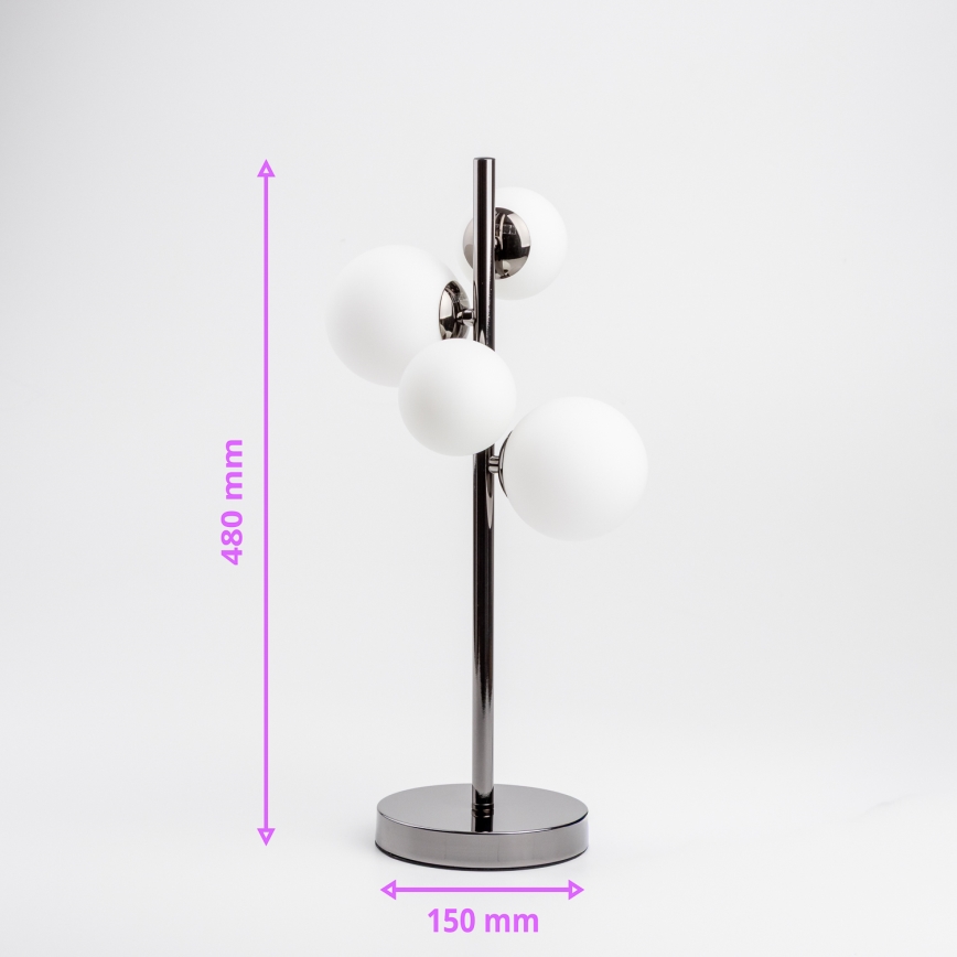 Brilagi - Светодиодная настольная лампа MILLA 4xG9/3W/230V блестящий хром/белый