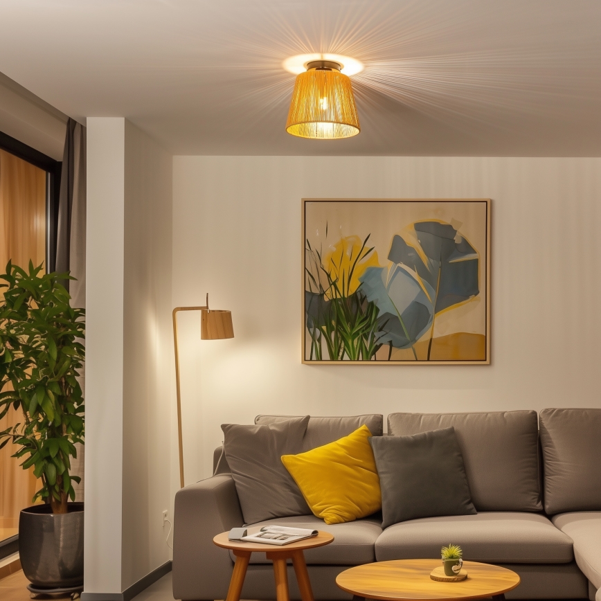 Brilagi - Светодиодная накладная люстра CERIA BOHO 1xE27/40W/230V диам. 28 см, коричневая