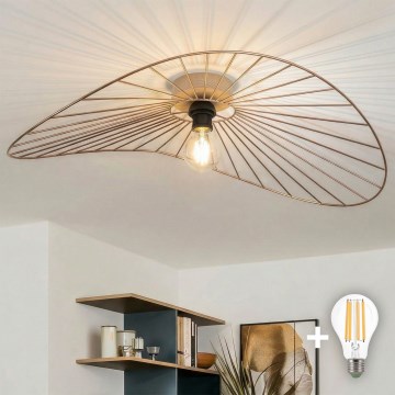 Brilagi - Светодиодная накладная люстра CERIA WIRE 1xE27/40W/230V 60x80 см бронза/дуб