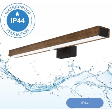 Brilagi - Светодиодная подсветка для зеркала в ванной комнате WOODY MIRROR LED/12W/230V 60 см IP44 дуб орех/черный