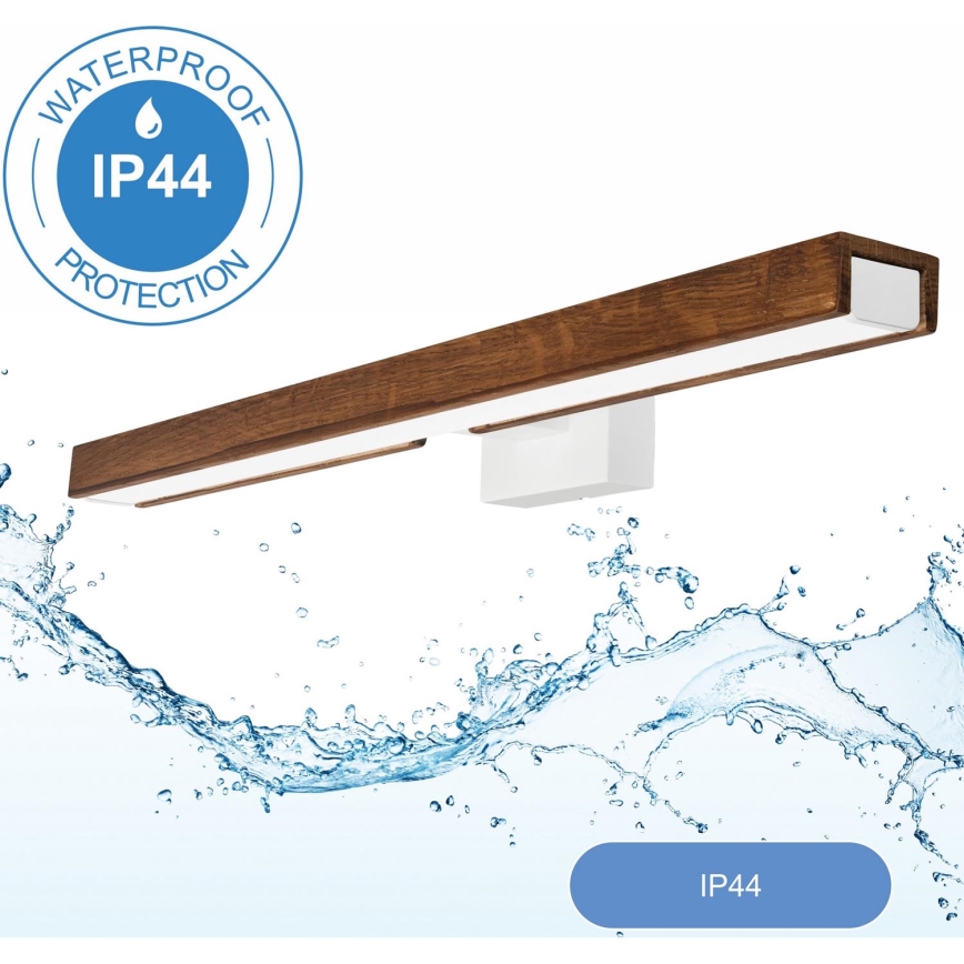Brilagi - Светодиодная подсветка для зеркала в ванной комнате WOODY MIRROR LED/12W/230V 60 см IP44 дуб вишня/белый