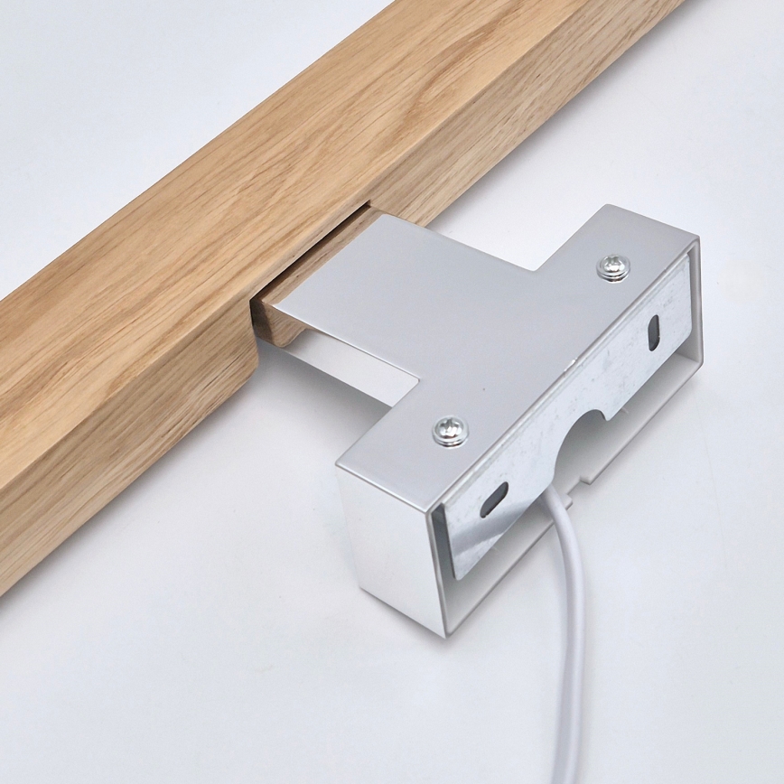 Brilagi - Светодиодная подсветка для зеркала в ванной комнате WOODY MIRROR LED/12W/230V 60 см IP44 дуб/блестящий хром