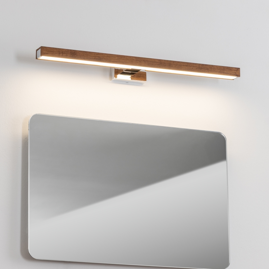 Brilagi - Светодиодная подсветка для зеркала в ванной комнате WOODY MIRROR LED/12W/230V 60 см IP44 дуб вишня/блестящий хром