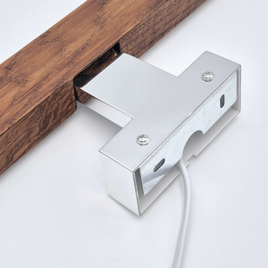 Brilagi - Светодиодная подсветка для зеркала в ванной комнате WOODY MIRROR LED/12W/230V 60 см IP44 дуб вишня/блестящий хром