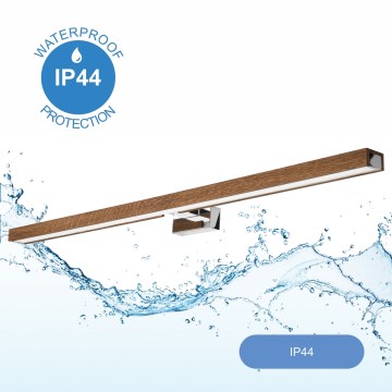 Brilagi - Светодиодная подсветка для зеркала в ванной комнате WOODY MIRROR LED/15W/230V 90 см IP44 дуб вишня/блестящий хром