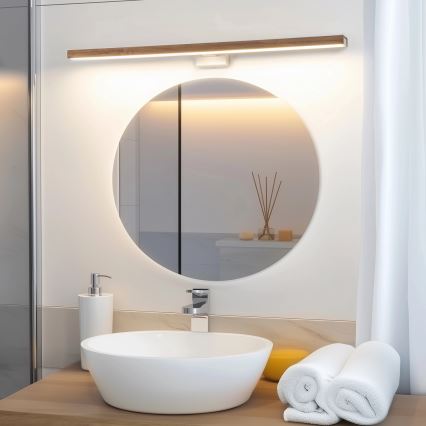 Brilagi - Светодиодная подсветка для зеркала в ванной комнате WOODY MIRROR LED/15W/230V 90 см IP44 дуб вишня/белый