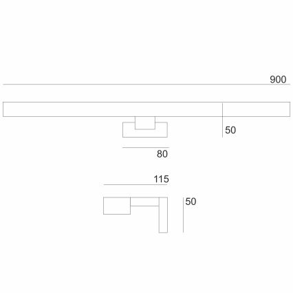 Brilagi - Светодиодная подсветка для зеркала в ванной комнате WOODY MIRROR LED/15W/230V 90 см IP44 дуб вишня/черный