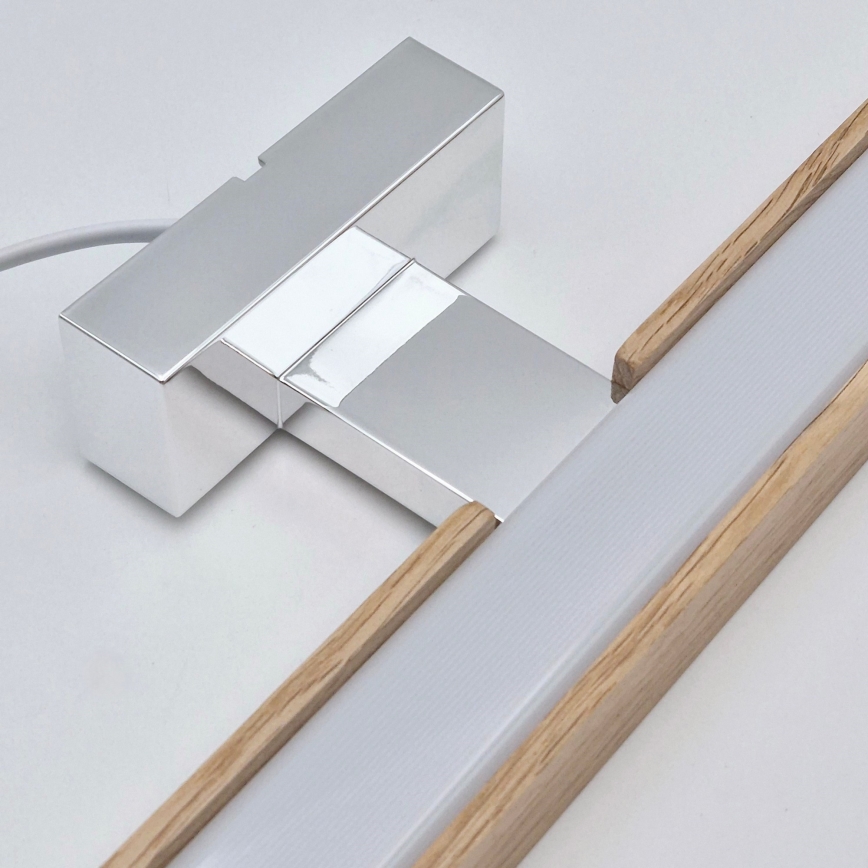 Brilagi - Светодиодная подсветка для зеркала в ванной комнате WOODY MIRROR LED/15W/230V 90 см IP44 дуб/блестящий хром