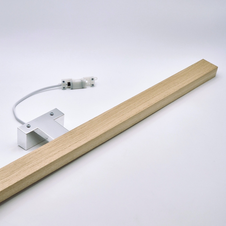 Brilagi - Светодиодная подсветка для зеркала в ванной комнате WOODY MIRROR LED/15W/230V 90 см IP44 дуб/блестящий хром
