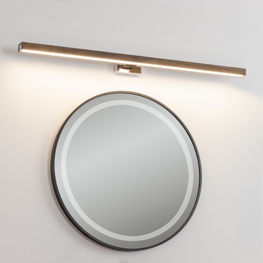 Brilagi - Светодиодная подсветка для зеркала в ванной комнате WOODY MIRROR LED/15W/230V 90 см IP44 дуб орех/блестящий хром